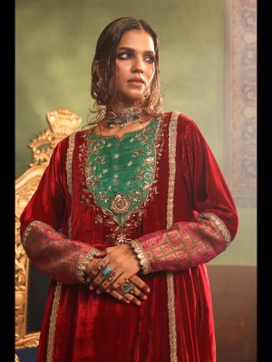 Red Mastani Kaftan